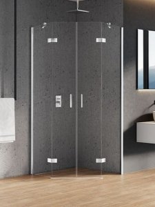 NEW TRENDY Kabina prysznicowa pięciokątna NEW AZURA drzwi podwójne otwierane 80x80x195