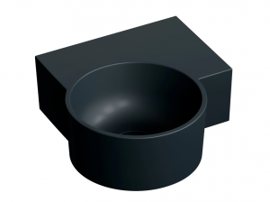 OMNIRES umywalka nablatowa/wisząca - prawa, 33 x 34 cm OVO M+ black lava mat OVO335UWPBLV