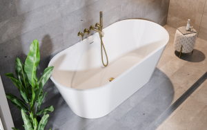 BESCO Wanna wolnostojąca Deeva 170x80 + maskownica odpływu biała #WWA-170-DBI