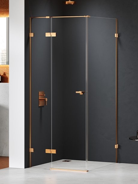 NEW TRENDY Kabina prysznicowa EVENTA COPPER BRUSHED 1D prostokątna L 80x120x200 szkło czyste 8mm Active Shield 2.0 EXK-8013