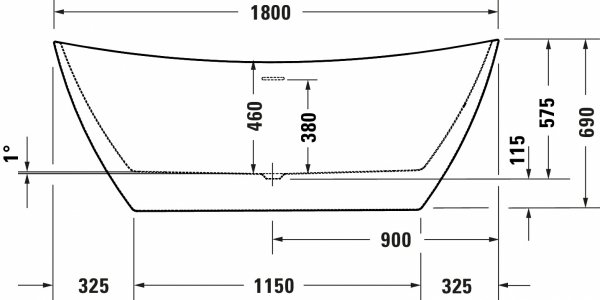 Zestaw wanna akrylowa wolnostojąca owalna DuraVato 180x80x69 + bateria wolnostojąca MOZA chrom 