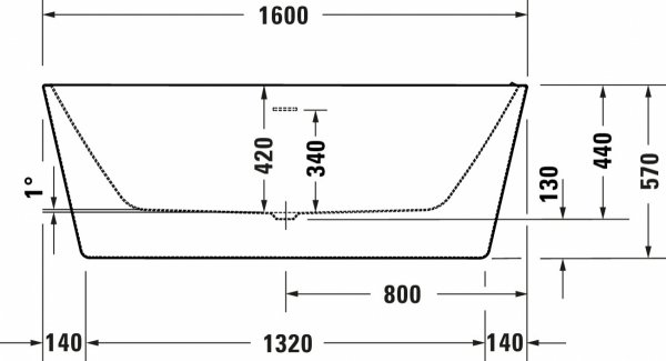 DURAVIT Wanna wolnostojąca DuraSkye 1600 750 x 440 mm biała | 700563000000000