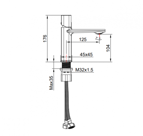 LAVEO Bateria umywalkowa z korkiem TORES czarna BVT_722D
