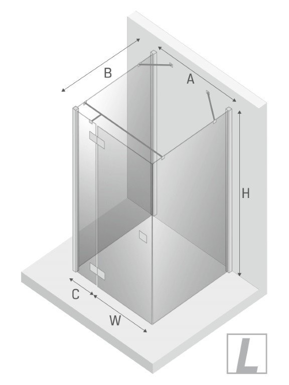 NEW TRENDY Kabina prysznicowa przyścienna drzwi uchylne REFLEXA BLACK 100x70x200 POLSKA PRODUKCJA 