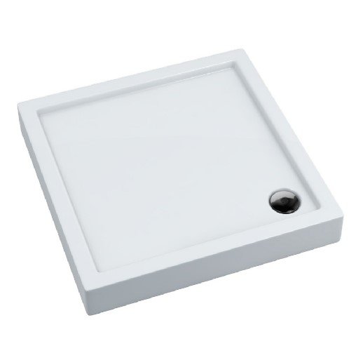 AQUAFORM - Brodzik prysznicowy kwadratowy SLEEK biały 80X80X14/3 FI90