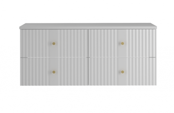 MEGSTYL Szafka pod Umywalkę z Blatem 4S 120cm Biały Mat Zestaw-6 XILO-0000-0132