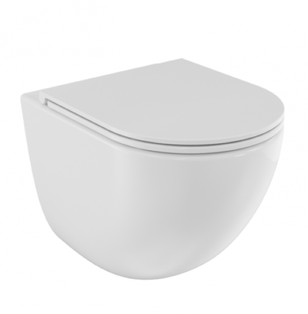 BESCO Miska WC Aspen Ergo White plus deska toaletowa wolnoopadająca Aspen White #ZASE-B-DAB