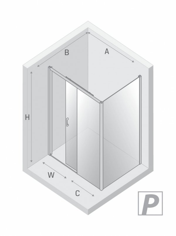 NEW TRENDY Kabina prysznicowa PRIME GUNMETAL BRUSHED 1D prostokątna P 100x80x200 szkło czyste 6mm Active Shield 2.0 K-4825
