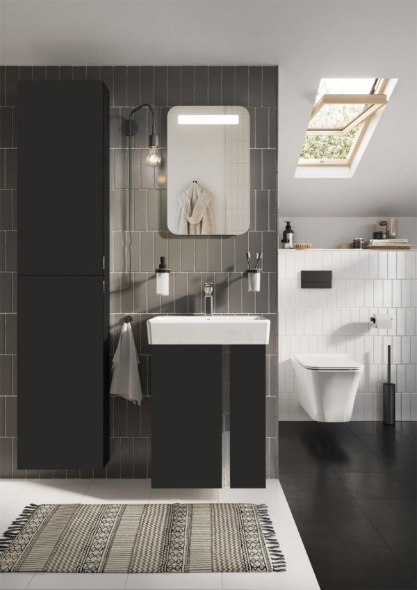 ELITA SZAFKA ZESTAW Z UMYWALKĄ SET SKYE 60 2D BLACK MATT PDW 168353/RE020600127160