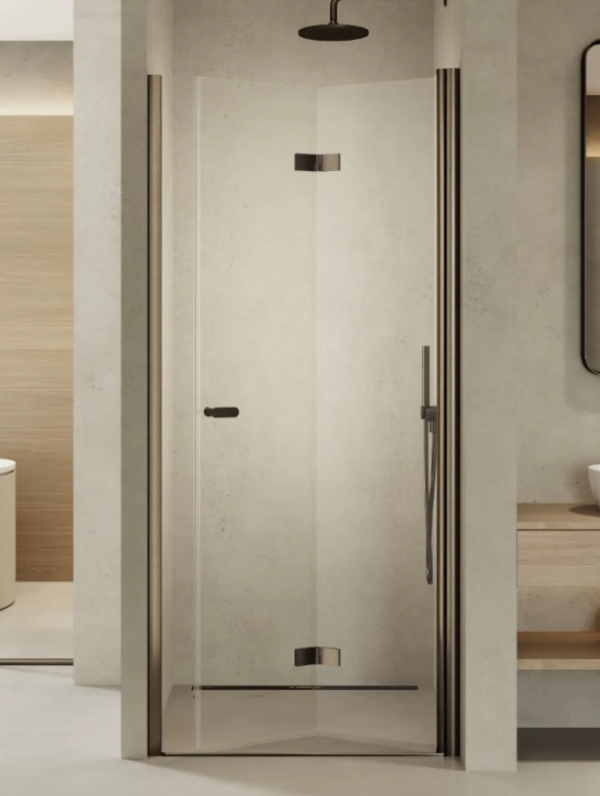NEW TRENDY Drzwi wnękowe New Soleo Gunmetal Brushed 80x195, pojedyncze, składane D-0540A/D-0541A