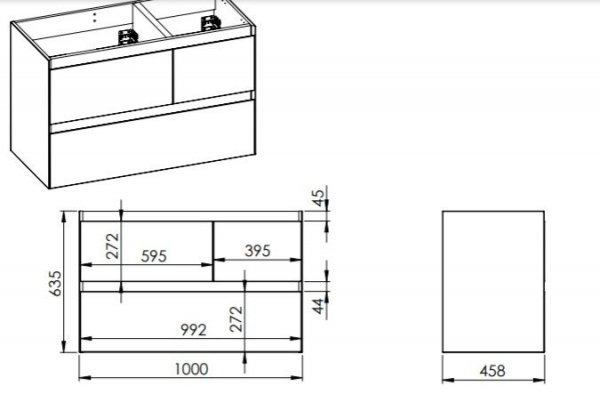 ELITA SZAFKA SPLIT 100 3S LEWA STONE MATT 168157