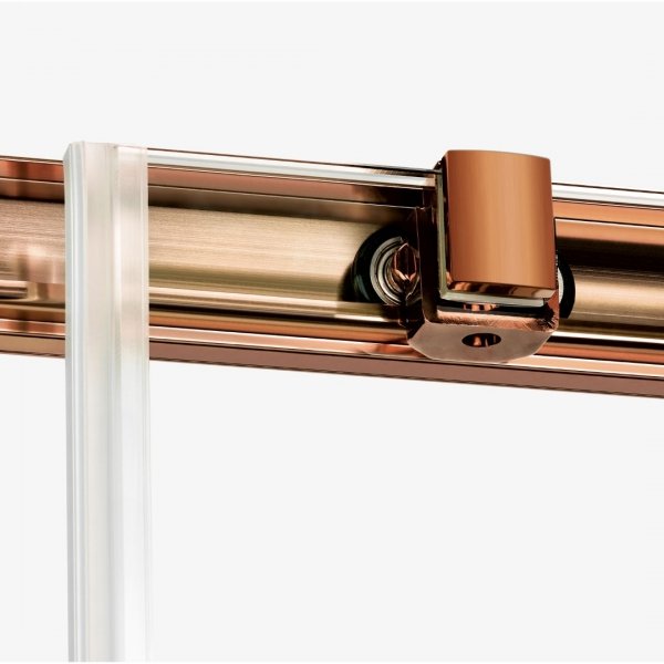 NEW TRENDY Kabina prysznicowa PRIME COPPER BRUSHED 2D kwadratowa przyścienna U 90x90x200 szkło czyste 6mm Active Shield 2.0 K-4148