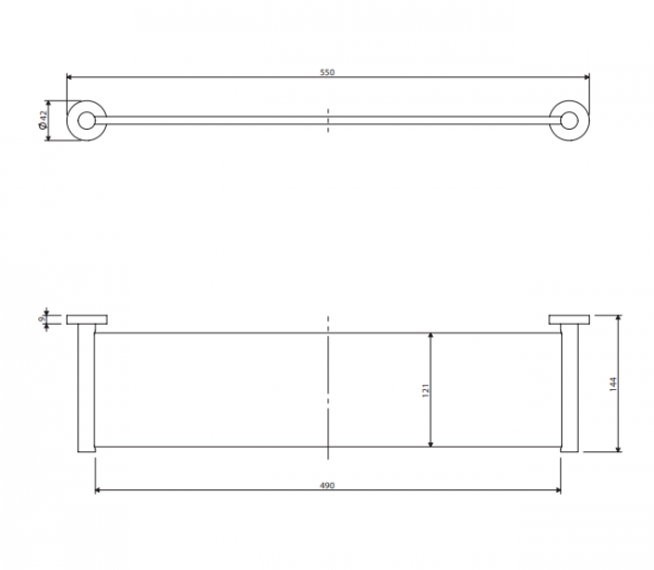 OMNIRES Półka szklana MODERN PROJECT antracyt MP60930AT