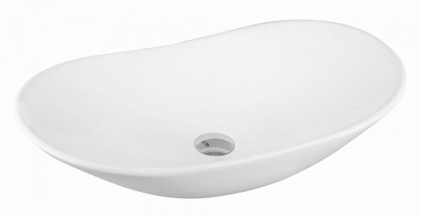 AQUAFORM - umywalka nablatowa GRANADA owalna 64x36 cm, kolor biały AQ.448-0161164