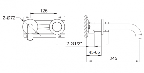Kohlman Bateria umywalkowa podtynkowa AXEL QW180A