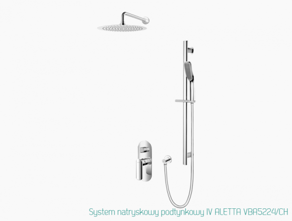 VEDO Zestaw natryskowy podtynkowy IV ALETTA deszczownia 300mm/ Nr KAT: VBA5224/CH
