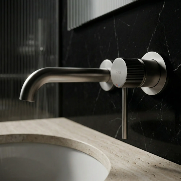 REA Bateria Umywalkowa Podtynkowa Rea Lungo Stripe Nikiel Szczotkowany