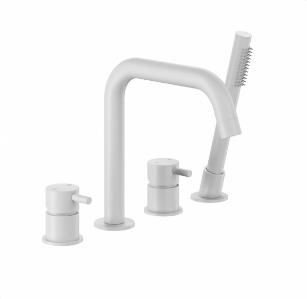 ARMATURA KRAKÓW KFA bateria wannowa 4-otworowa MOZA WHITE 5035-210-44