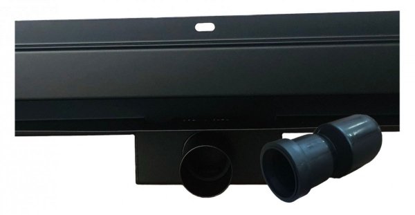 AQUALine - Odpływ liniowy ścienny czarny/black 2w1 pod płytkę Rozmiar 80cm S04BK800