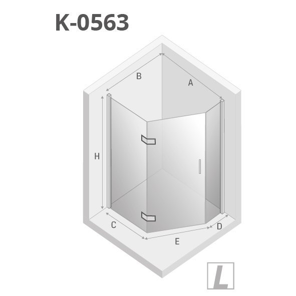 NEW TRENDY - Kabina pięciokątna pentagonalna NEW AZURA 100x80x195 K-0561/63 