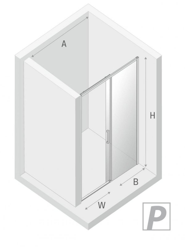 NEW TRENDY Drzwi wnękowe prysznicowe przesuwne PRIME WHITE 150x200 D-0410A/D-0411A