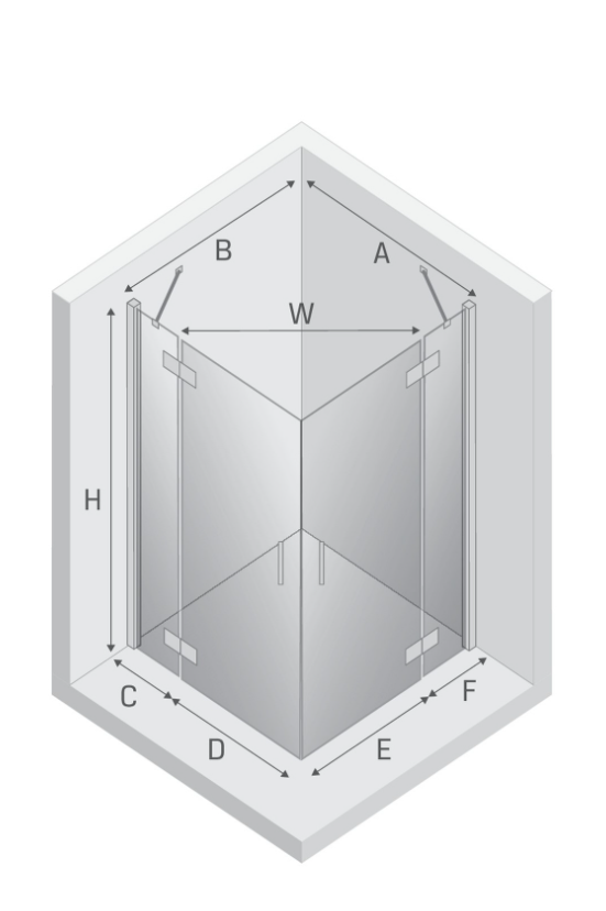 NEW TRENDY Kabina NESTA chrom 2D prostokątna  120x100x200 czyste 6mm Active Shield 2.0 K-3678