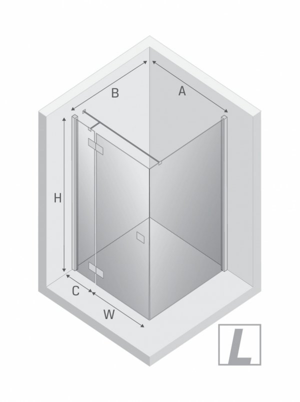 NEW TRENDY Kabina prysznicowa REFLEXA BLACK 1D prostokątna L 80x90x200 szkło czyste 6mm Active Shield 2.0 EXK-4916