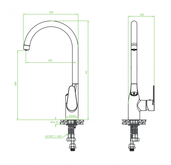LAVEO CLARO Bateria zlewozmywakowa z systemem filtrującym Amii BAKB798D
