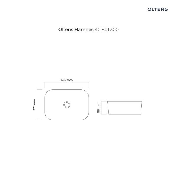 OLTENS Hamnes umywalka 46,5x37,5 cm nablatowa owalna z powłoką SmartClean czarny mat 40801300