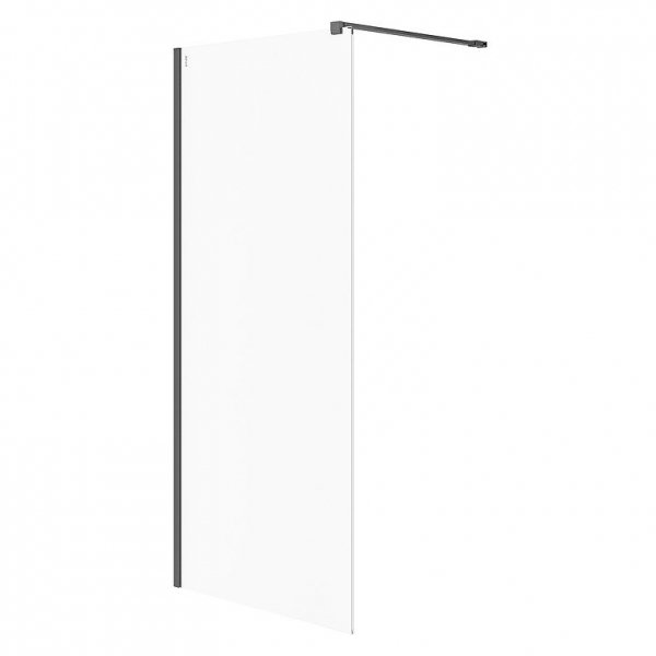 CERSANIT - Kabina prysznicowa Walk-In MILLE czarna - (90x200) szkło transparentne   S161-008