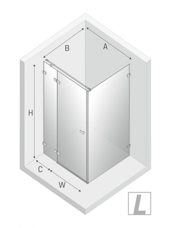 NEW TRENDY Kabina prysznicowa drzwi uchylne AVEXA GOLD SHINE Linia Platinium 90x110x200 EXK-1664/EXK-1665