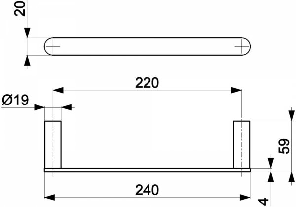ARMATURA KRAKÓW KFA wieszak łazienkowy 22 cm GUN METAL GREY 864-025-61