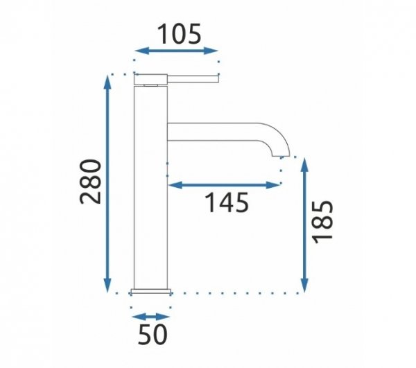 REA - Bateria umywalkowa SPOT Black/Czarna Wysoka