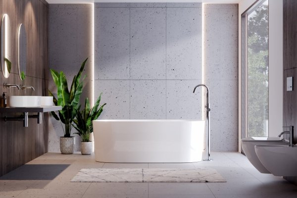 BESCO Wanna wolnostojąca Lova 160x74 + klik-klak chrom #WWM-160-LKS