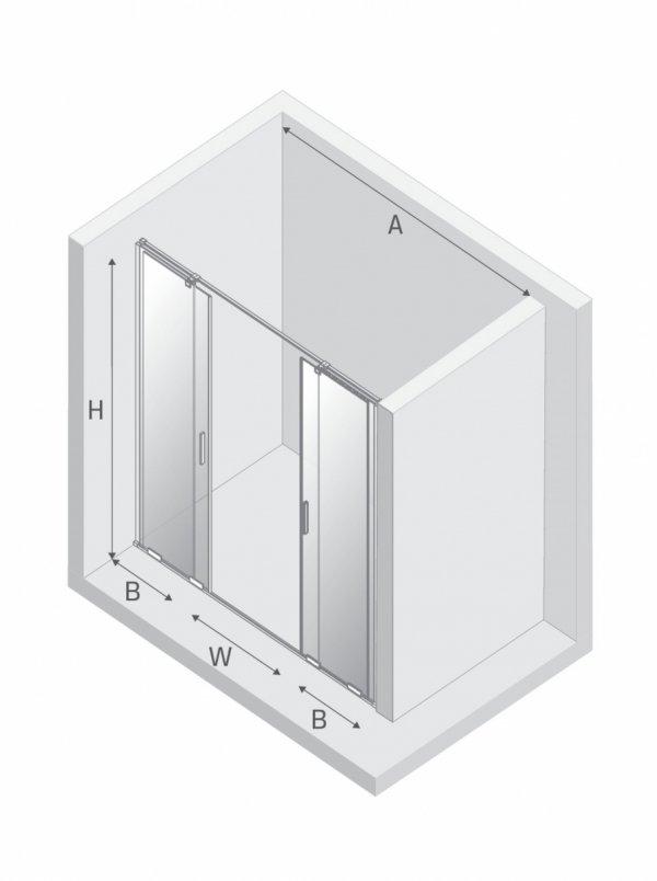 NEW TRENDY Drzwi wnękowe SMART GUNMETAL BRUSHED 2D U 180x200 szkło czyste 8mm Active Shield 2.0 EXK-7838