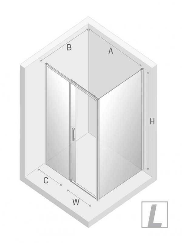 NEW TRENDY Kabina prysznicowa prostokątna drzwi przesuwne PRIME 110x90x200 