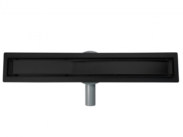 AQUALine - Odpływ liniowy podłogowy 2w1 pod płytkę CZARNY Matowy Obrotowy syfon 60cm R04BK600