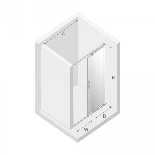 NEW TRENDY Drzwi prysznicowe przesuwne SMART LIGHT GOLD 180x200 EXK-4221