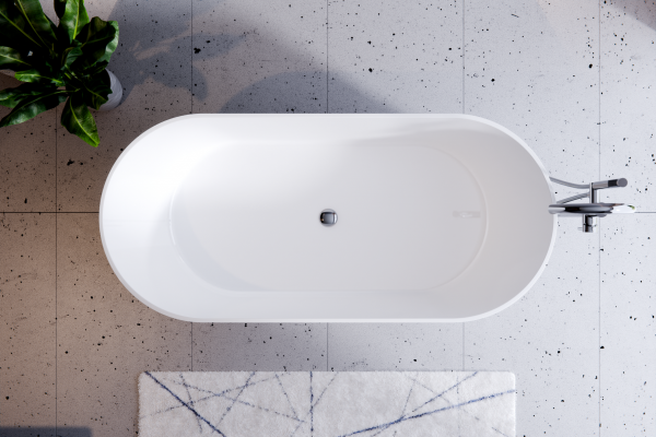 BESCO Wanna wolnostojąca Lova 160x74 + klik-klak chrom #WWM-160-LKS