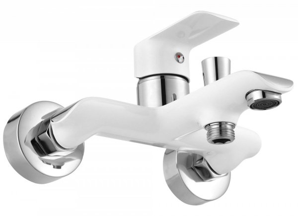 REA - Bateria wannowa BLOOM White Chrome  Biało-Chromowa
