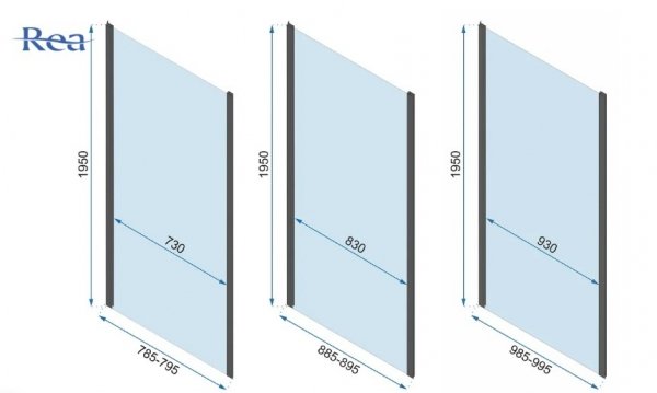 REA - Kabina Prysznicowa Przyścienna RAPID FOLD GOLD/ZŁOTA składane drzwi 100 + ścianka 80 x2 + ramię x2