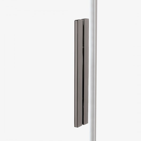 NEW TRENDY Kabina prysznicowa SMART GUNMETAL BRUSHED 1D walk-in U 160x200 szkło czyste 8mm Active Shield 2.0 - WSPORNIK SKOŚNY EXK-7947-WU
