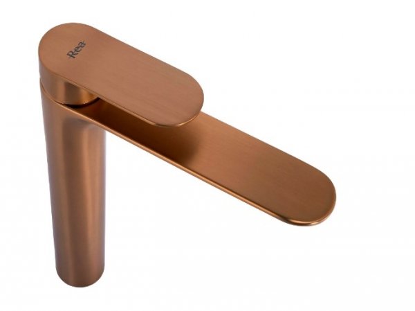 REA - Bateria umywalkowa DROP Miedź Szczotkowana Wysoka