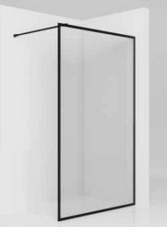 AQUAFORM  - ścianka prysznicowa TEINE 110 typu Walk-In szkło transparentne 6mm profil CZARNY  AQ.103-12-30110-02