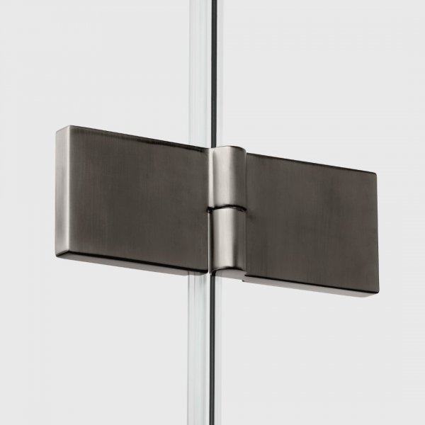 NEW TRENDY Drzwi wnękowe NESTA GUNMETAL BRUSHED 1D L 100x200 czyste 6mm Active Shield 2.0 D-0931A