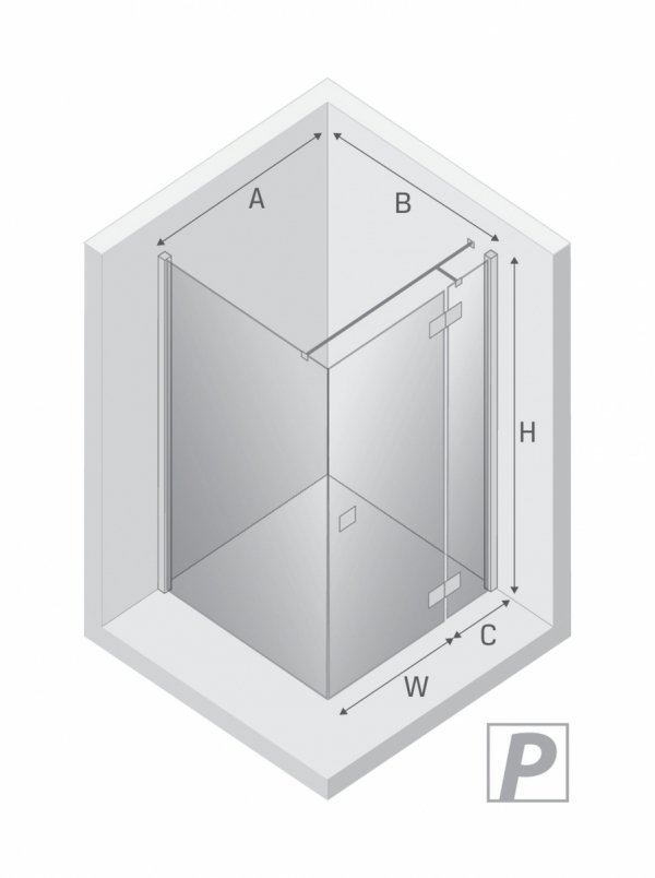 NEW TRENDY Kabina prysznicowa REFLEXA BLACK 1D prostokątna P 80x90x200 szkło czyste 6mm Active Shield 2.0 EXK-4917