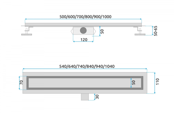 REA Odpływ Liniowy REA Neox brush copper 100