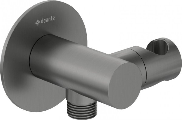 DEANTE - Przyłącze kątowe okrągłe SILIA z uchwytem na słuchawkę Titanium NQS_D57K