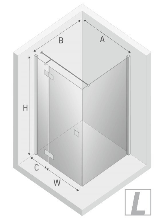 NEW TRENDY Kabina prysznicowa drzwi pojedyncze uchylne REFLEXA BLACK 90x90x200 POLSKA PRODUKCJA 