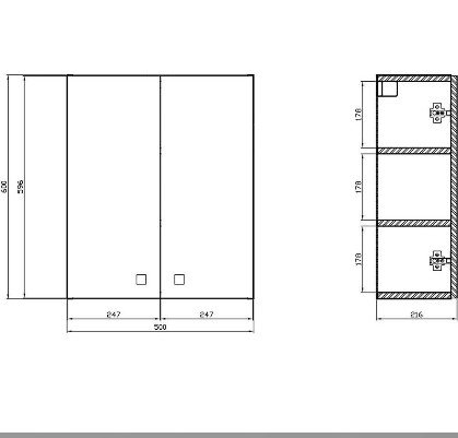 MITO - szafka wisząca 50 cm BASIC biała DSM (do samodzielnego montażu)  S513-006